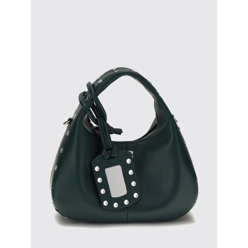 Ganni Women Ganni Mini Recycled Leather Handbag With Butterfly Logo